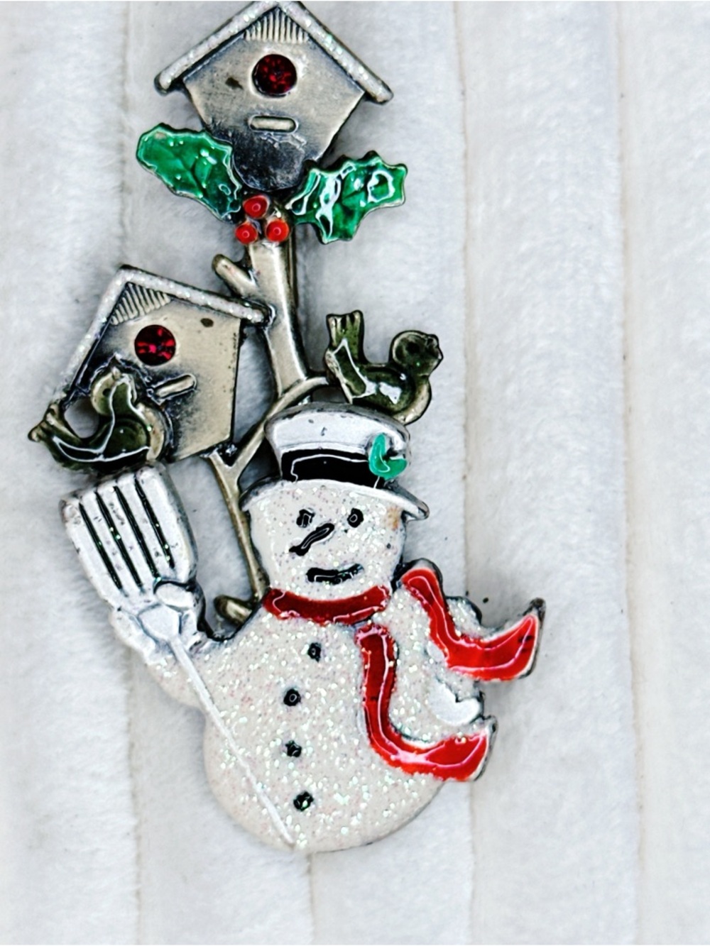 467u. Bronze Snowman Christmas Brooch